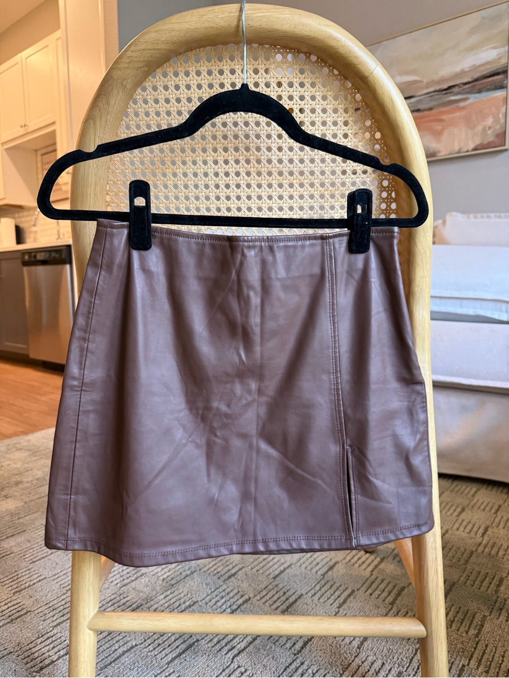 Kendall & Kylie Brown Faux Leather Mini Skirt